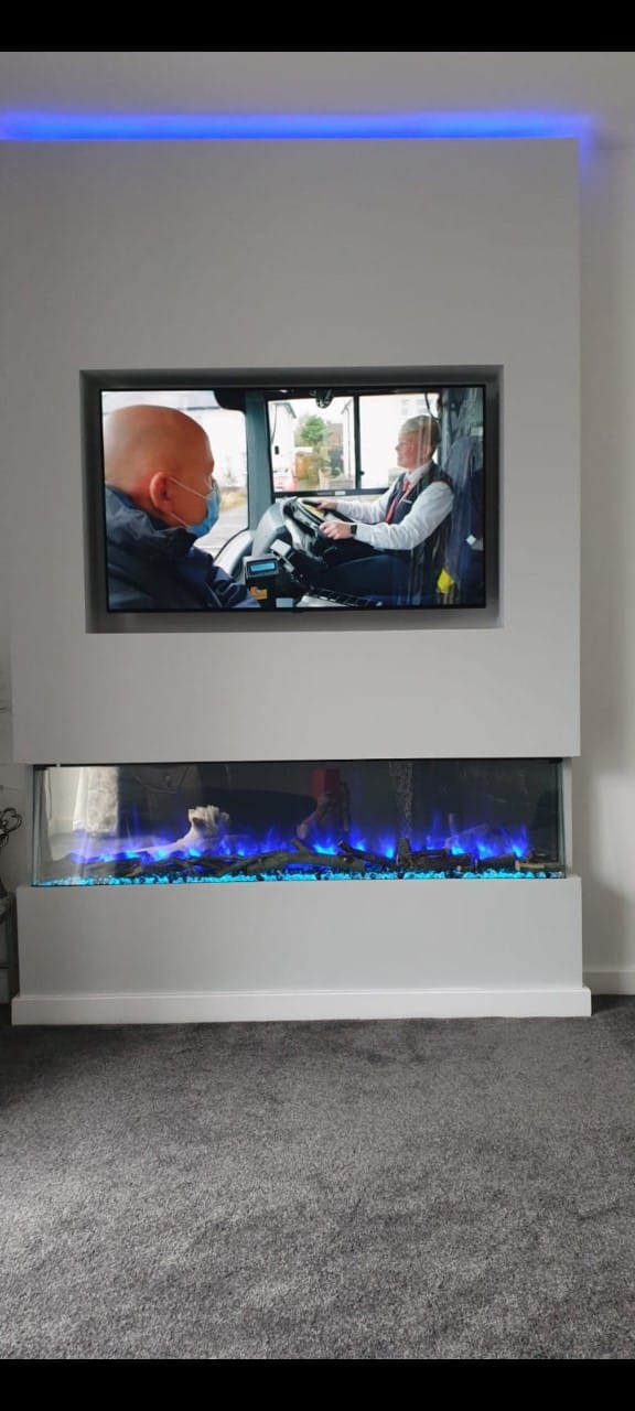 Media Wall Installation with Charlton & Jenrick i1500e Slimline Electric Fire