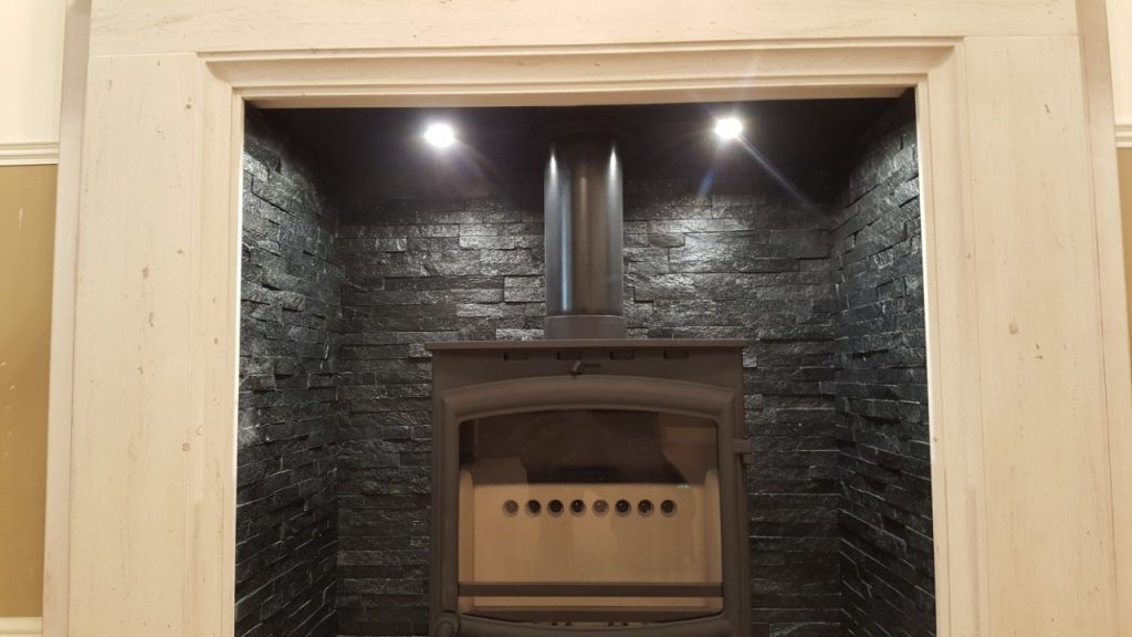 Fireplace Upgrade Including Limestone Surround