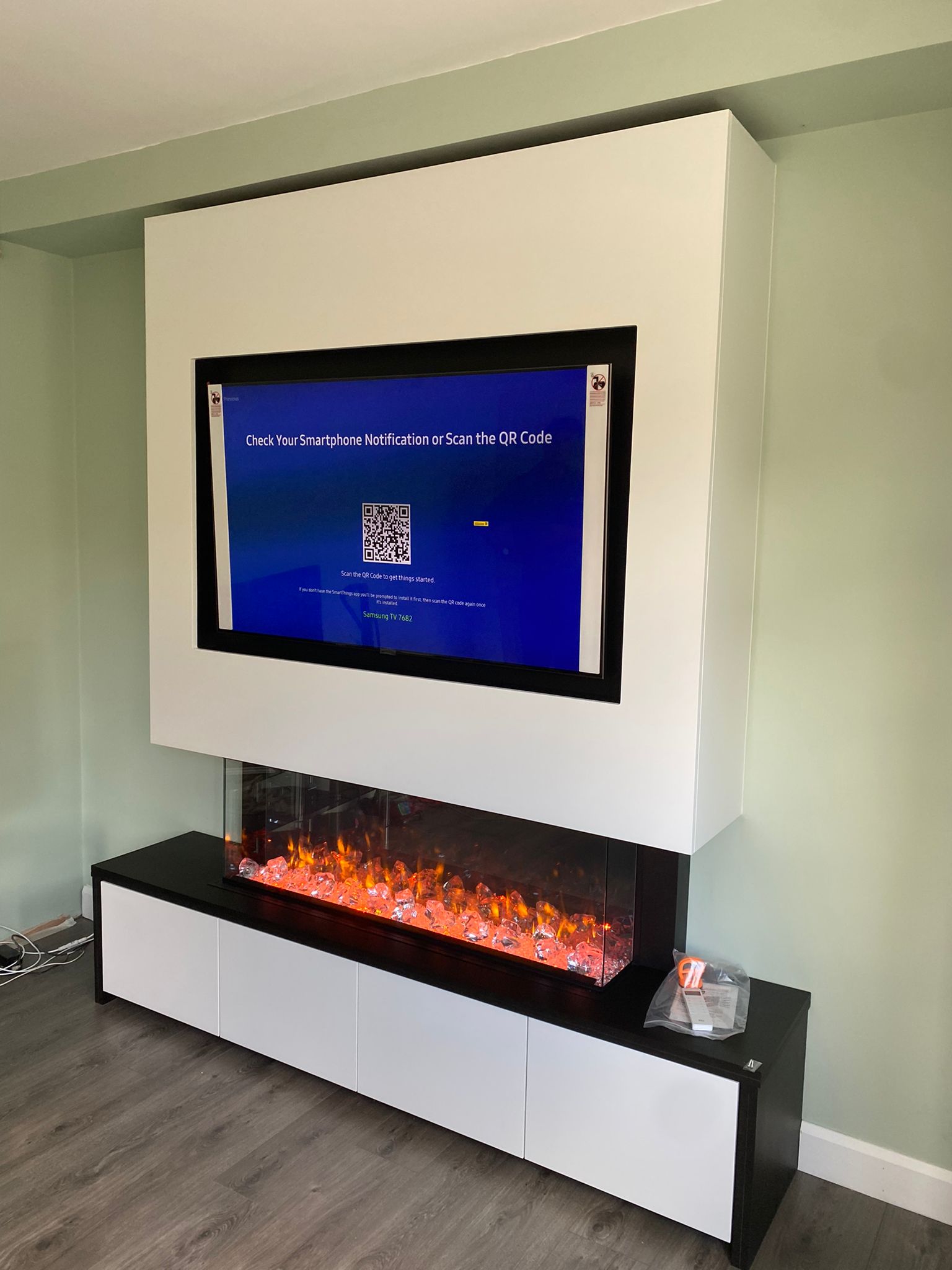 Media Wall Fireplace With Storage