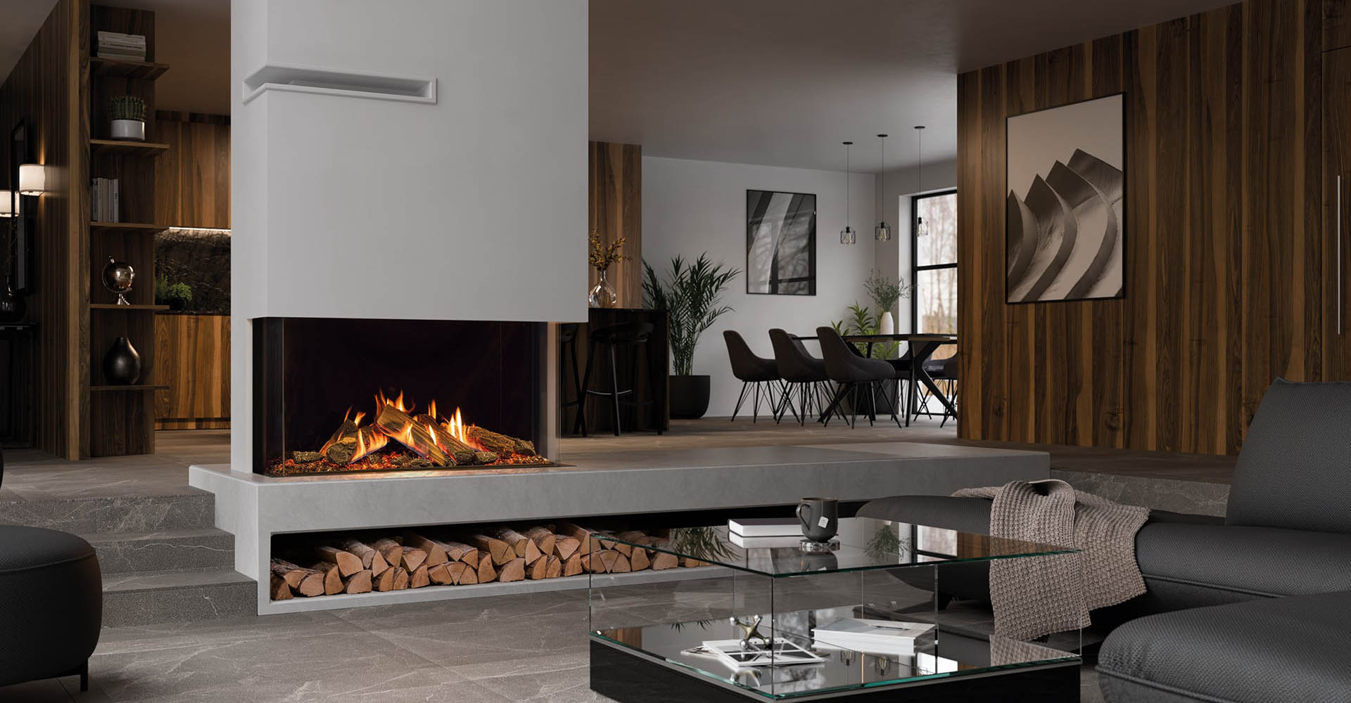 Multi-sided Gas Fireplaces